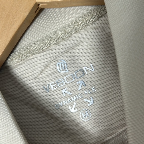 👕 Veboon Mens medium cream cotton flex polo shirt - Picture 6 of 15